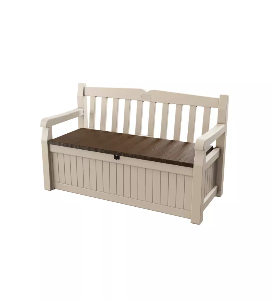 Cassapanca keter "eden storage bench" in resina beige, 140x60x84 cm